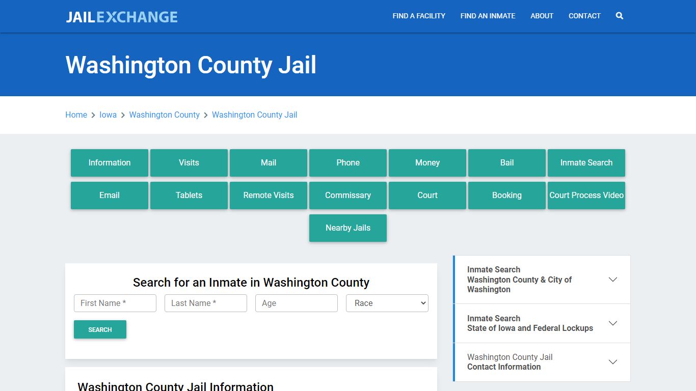 Washington County Jail Roster Lookup, IA, Inmate Search