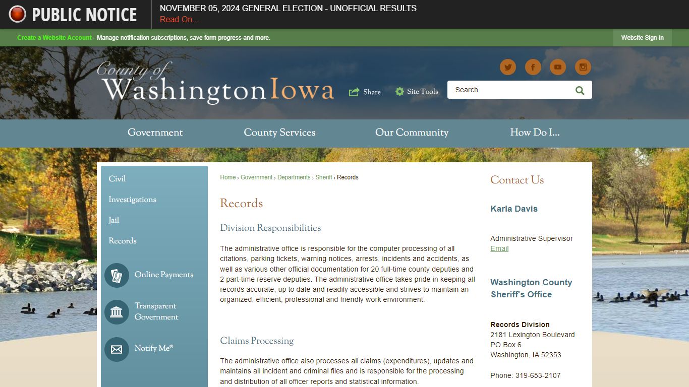 Records | Washington County, IA - Official Website - Iowa